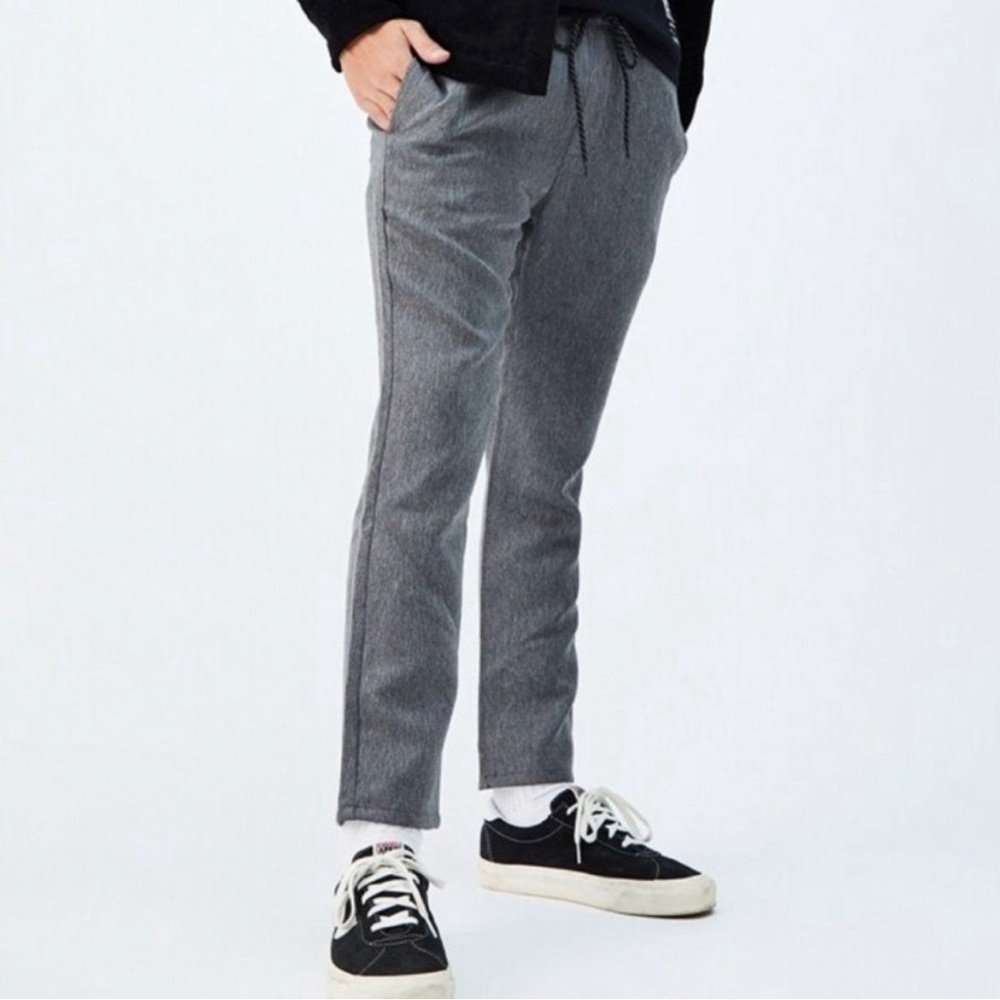 PACSUN Men’s Herringbone Wool Blend Charcoal Gray Trouser Pants XS Slim Casual
